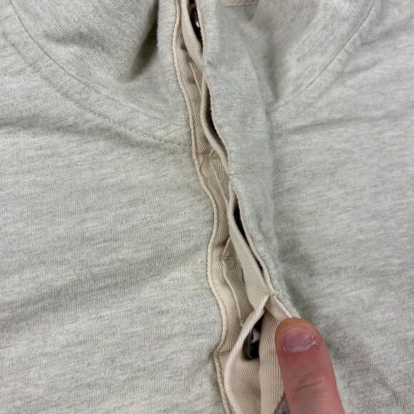 Guideboat Co Reliance Garments Shirt Mens Large Off White Henley Rowing - Picture 4 of 10